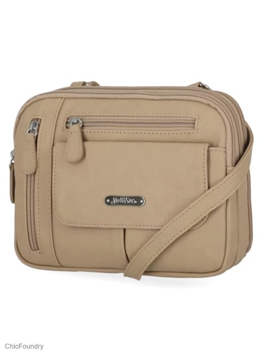 MultiSac Zippy Triple Compartment Vegan Leather Crossbody Bag